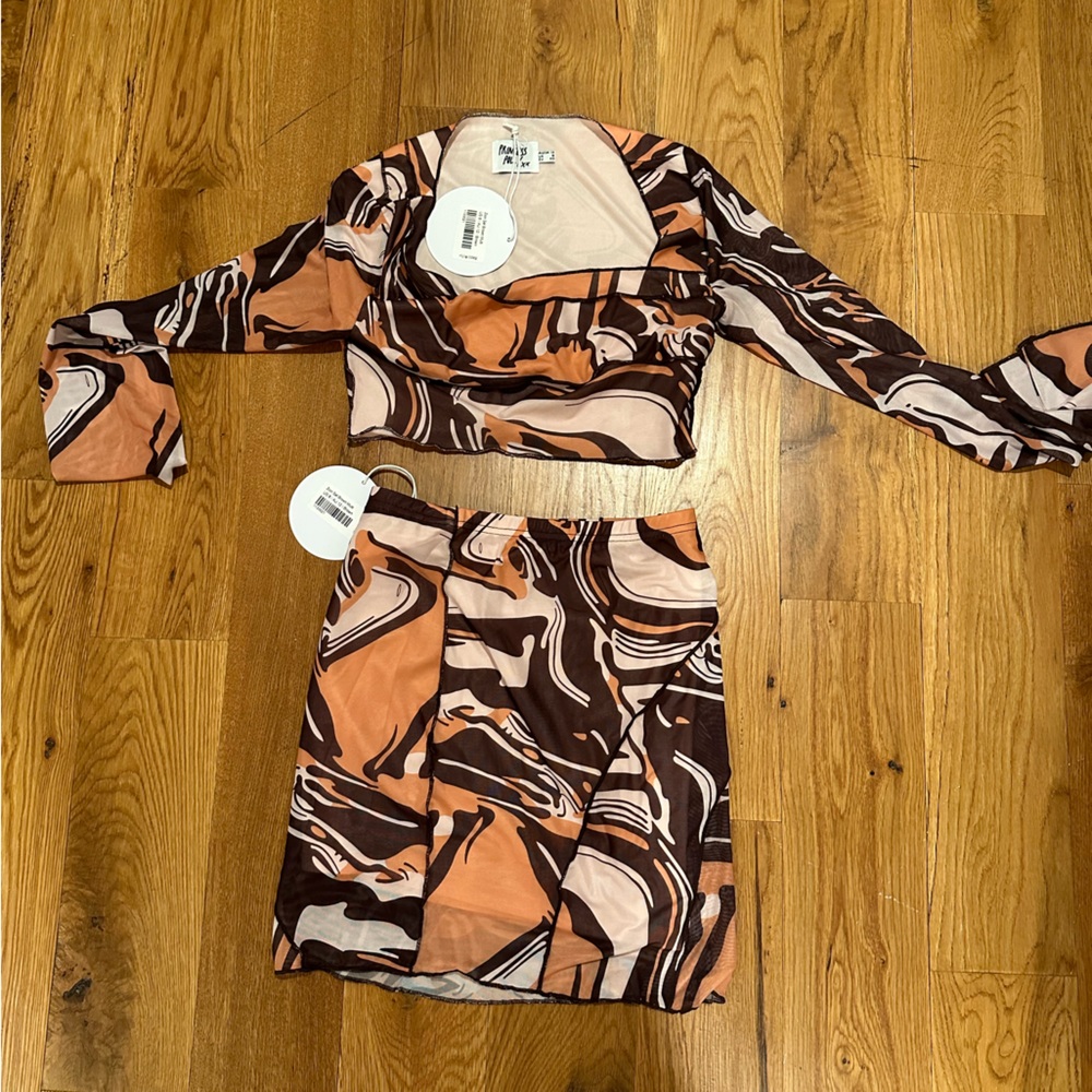 Princess Polly long sleeve mini skirt set